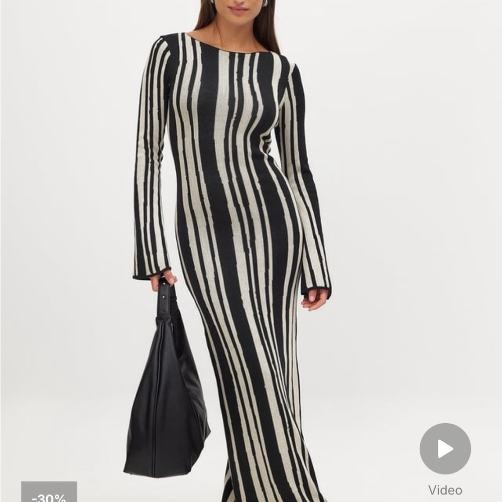 NA-KD Jacquard Knitted Maxi Dress